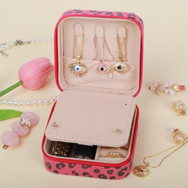 Small Travel Jewelry Case Organizer with Mirror,Mini Travel Essentials for - Image 5