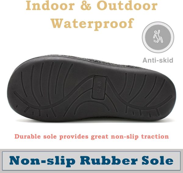 Memory Foam House Slippers for Men Indoor Outdoor Non-Slip Rubber Soles - Image 3