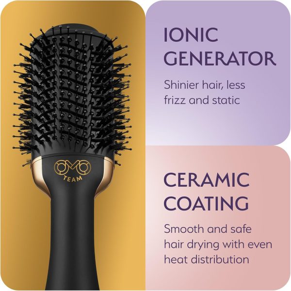 Professional Blowout Hair Dryer Brush, Black Gold Dryer and Volumizer, Hot - Image 7