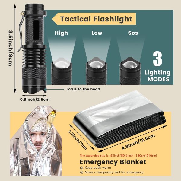Survival kit,16 in 1 Professional Survival Gear Tool kit, Camping Gear, - Image 3
