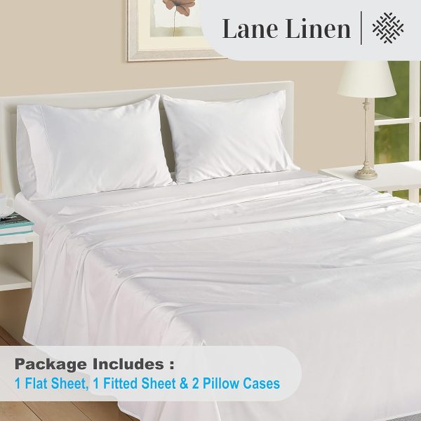 LANE LINEN 100% Egyptian Cotton Sheets Queen Size - 1000 Thread Count White - Image 4