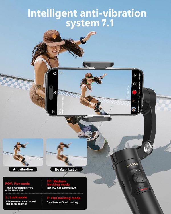 Gimbal stabilizer for iPhone,celular Portable Collapsible Phone stabilizer, - Image 5