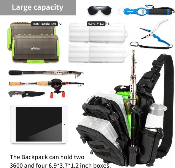 BLISSWILL Fishing Backpack Outdoor Tackle Bag Large Fishing Tackle Bag - Image 3