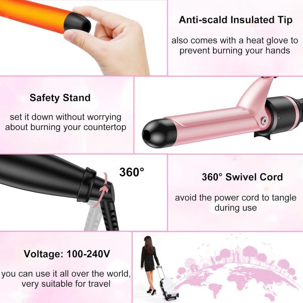 Wand Curling Iron Set, SEIPIKOL 6 in 1 Hair Straightener and Curler, 3/4 to - Image 6