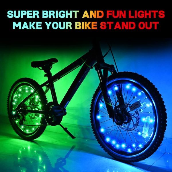 TINANA 2 Tire Pack LED Bike Wheel Lights Ultra Bright Waterproof Bicycle - Image 2
