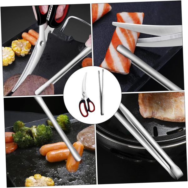 Toddmomy 3sets Barbecue Scissors Food Toaster Tongs Barbecue Gadget Outdoor - Image 5