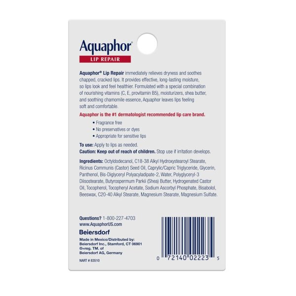 Aquaphor Lip Repair Tubes, Lip Ointment for Chapped Lips, Moisturizing Lip - Image 6