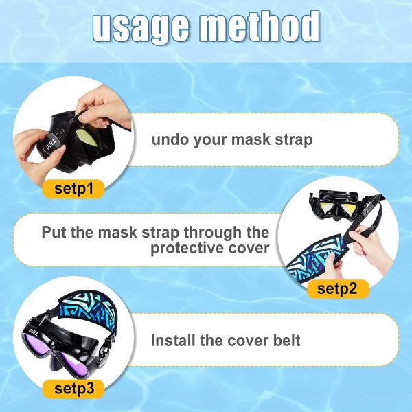 4 Pieces Diving Mask Slap Straps Cover Neoprene Swimming Waterproof Dive - Image 3