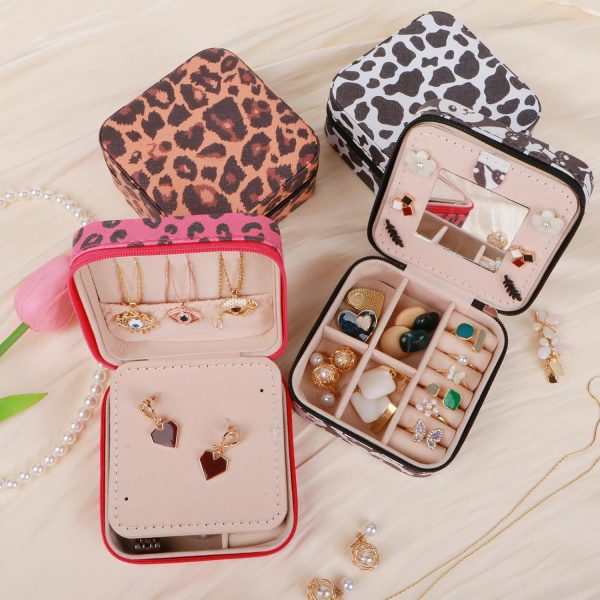 Small Travel Jewelry Case Organizer with Mirror,Mini Travel Essentials for - Image 6