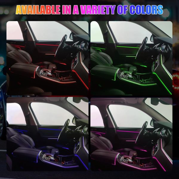 LivTee Smart LED Car Lights Interior with USB Port, LED Strip Fiber Optic - Image 6