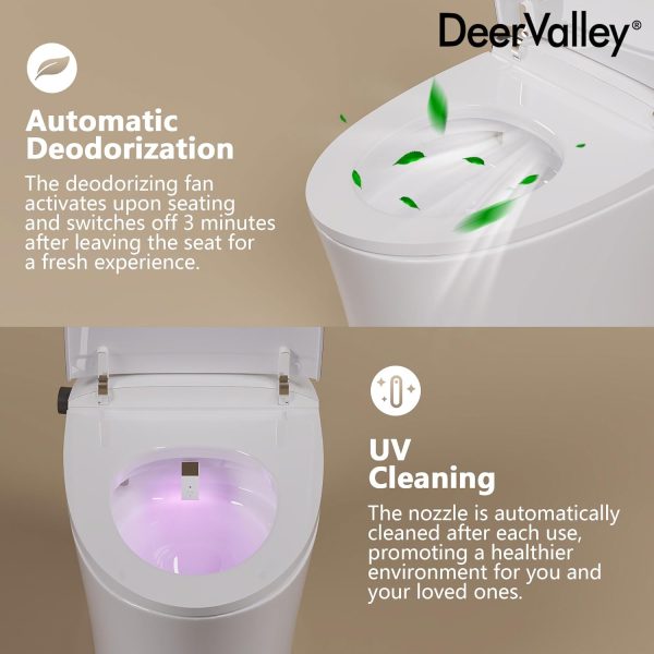 DeerValley Smart Toilet with Bidet Built in, Modern Tankless Toilet with - Image 7