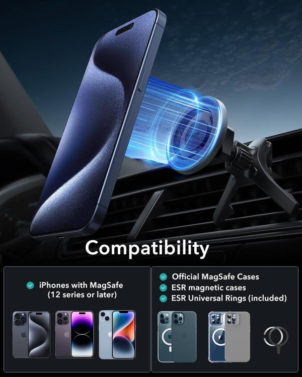 ESR for MagSafe Car Mount, Air Vent/Dashboard Magnetic Phone Holder for Car - Image 8