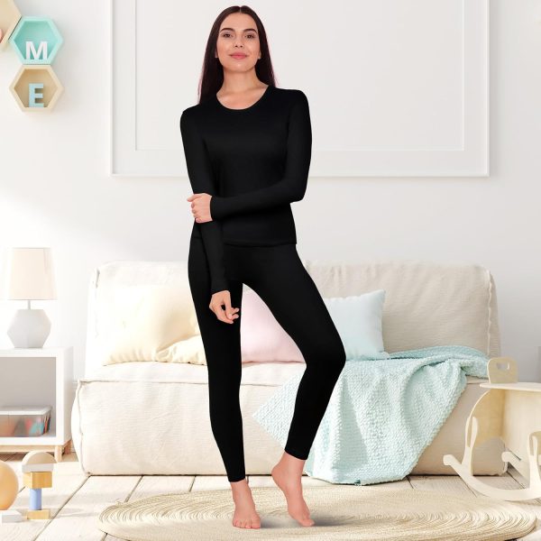Patelai 2 Set Thermal Underwear Warm Fleece Lined Thermal Leggings and - Image 5