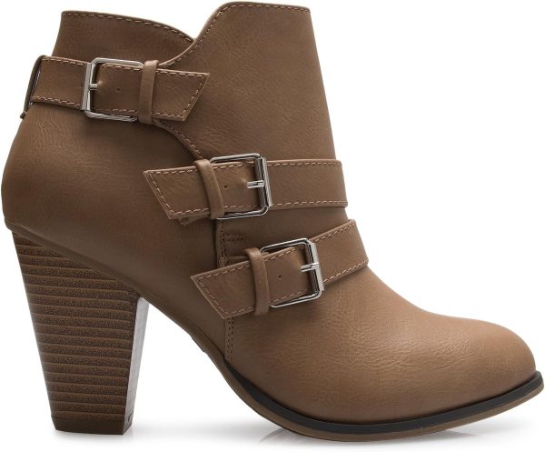 Women's Classic Stacked Wood heel with Side Zipper Enclosure - Adjustable - Image 2