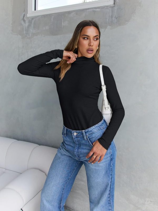 Trendy Queen Women's Turtleneck Long Sleeve Shirts Fall Fashion Basic - Image 5
