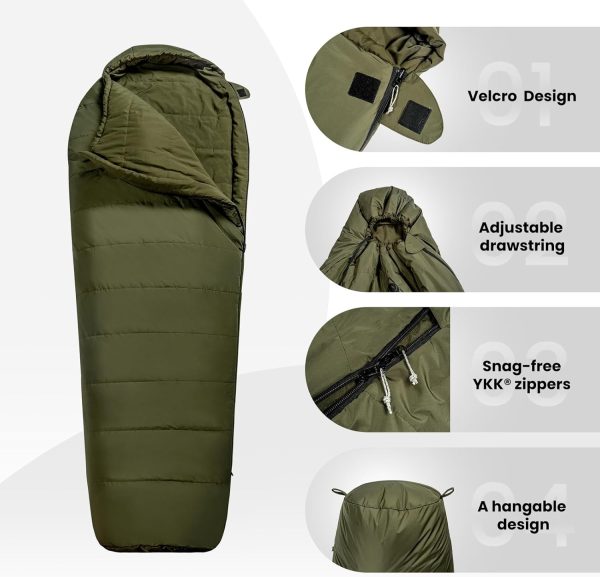 OneTigris Bushcrafter’s Sleeping Bags, Mummy Sleeping Bag for Camping - Image 7