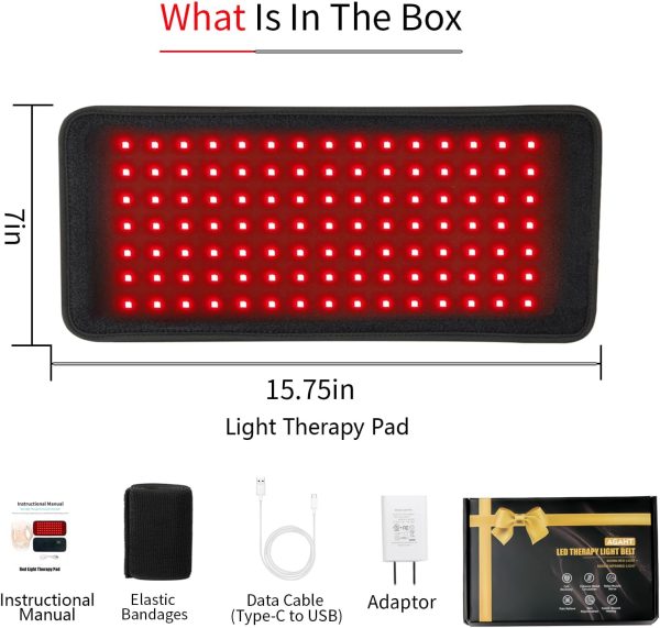 Portable Red Light Therapy Pad Bulb for Neck, Knee & Body, 7 X 15.75 Inch, - Image 7