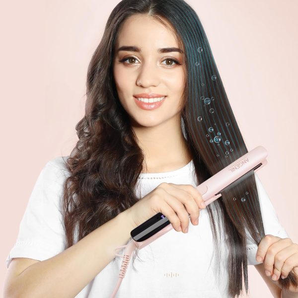 ANGENIL Titanium Flat Iron Hair Straightener and Curler 2 in 1, Anti-Scald - Image 2