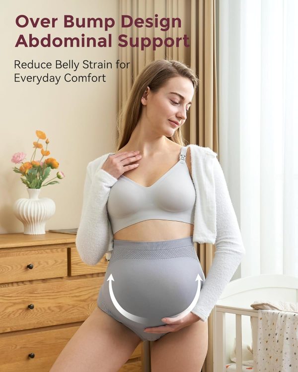 Momcozy Women's Maternity High Waist Underwear Pregnancy Soft Seamless - Image 3