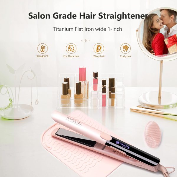 ANGENIL Titanium Flat Iron Hair Straightener and Curler 2 in 1, Anti-Scald - Image 9