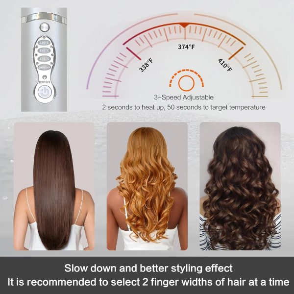 Cordless Curling Iron Titanium Portable Flat Iron Travel Curling Wand - Image 5