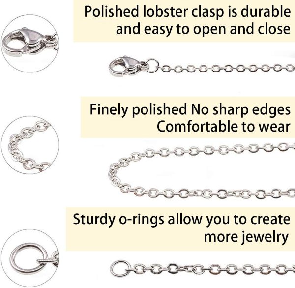 Jishi Chains Jewelry Making Supplies, 60ft Cable Link Chains for Making - Image 4