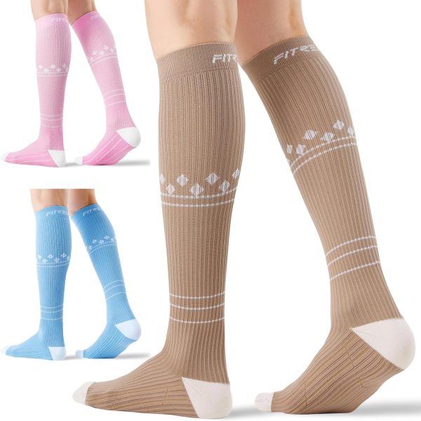 FITRELL 3 Pairs Compression Socks for Women and Men 20-30mmHg-Circulation - Image 8