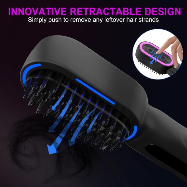 Cordless Hair Straightener Brush, Portable Negative Ion Hot Comb Hair - Image 2