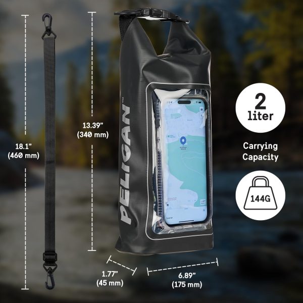 Pelican Marine IP68 Waterproof Dry Bag 2L - Roll Top Waterproof Backpack w/ - Image 6