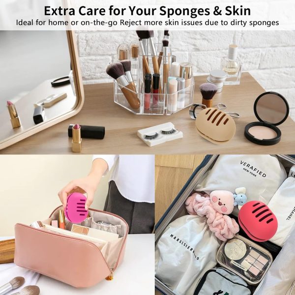 Makeup Sponge Holder,Double-sided 5-line Vented Silicone Beauty Blender - Image 5