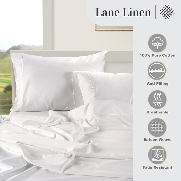 LANE LINEN 100% Egyptian Cotton Sheets Queen Size - 1000 Thread Count White - Image 5