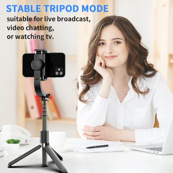 Selfie Stick Head Stabilizer, 360° Swivel Tripod with Wireless Remote, - Image 6