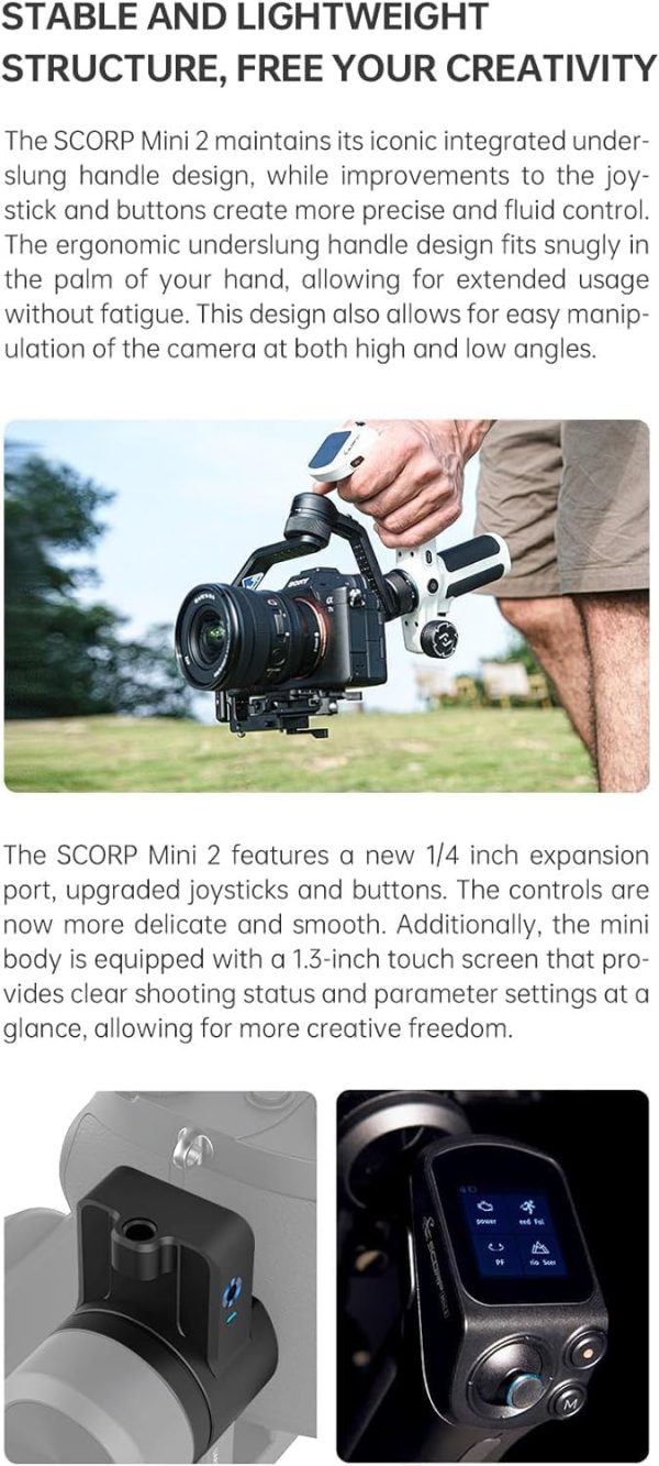 FeiyuTech SCORP-Mini 2 KIT Camera Stabilizer with AI Tracking/Fill Light, - Image 4