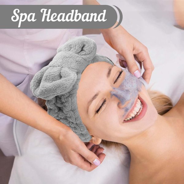 BESARME 3 Pieces Face Wash Headband and Wristband Set Spa Headband Makeup - Image 7