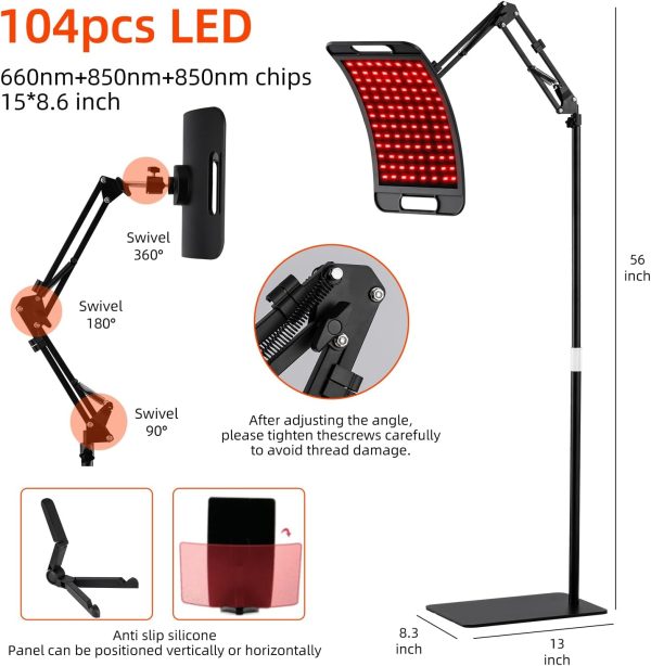 Red Light Therapy for Body&Face&Hair Growth with Stand, 660nm Red Light - Image 6