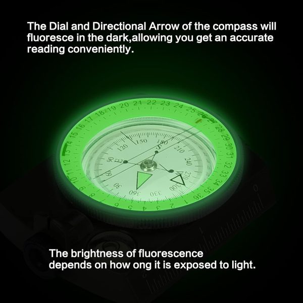Military Lensatic Sighting Compass Survival with Carrying Bag, Compass for - Image 5
