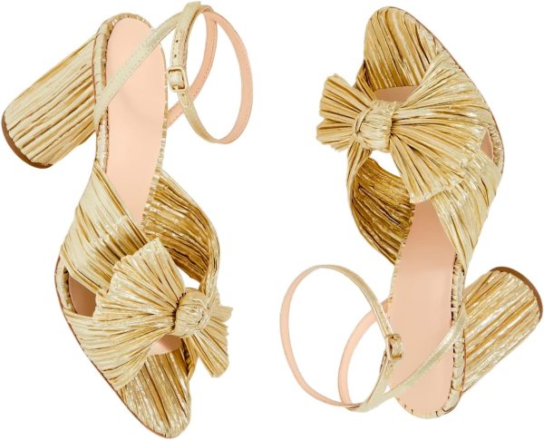 MICIFA Women's Bow Knot Heeled Sandals Open Toe High Block Ankle Strap - Image 5