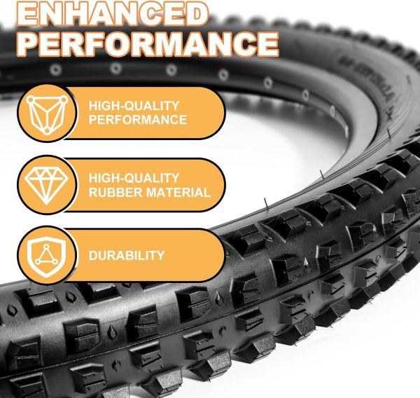 Hycline Mountain Bike Tires Set: 2 Pack 26/27.5/29x2.4 Inch Heavy Duty - Image 3