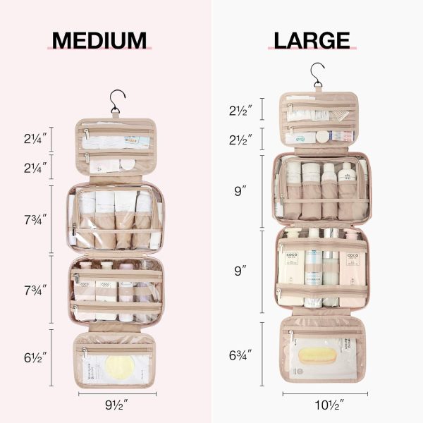 BAGSMART Toiletry Bag Hanging Travel Makeup Organizer with TSA Approved - Image 3