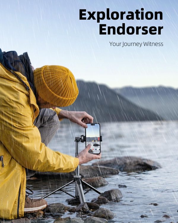 Metal Phone Tripod Stand, 67" Tripod for Phone with Remote & Lightweight - Image 4