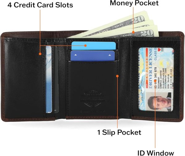Harley-Davidson Men's Leather RFID Blocking Trifold Wallet - Image 3