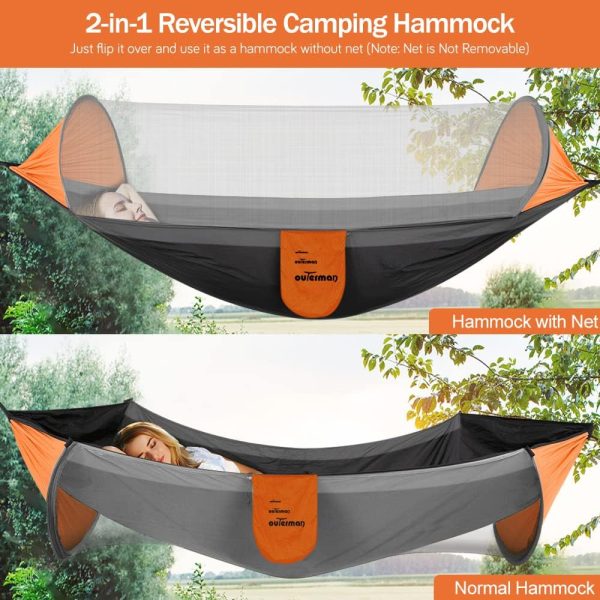 Outerman Camping Hammock with Mosquito Net, Portable Single Hammock with - Image 3