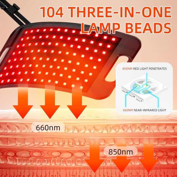 Red Light Therapy for Body&Face&Hair Growth with Stand, 660nm Red Light - Image 3