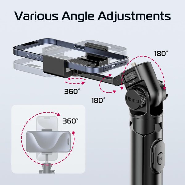 ULANZI MT-70 Extendable Phone Tripod, 63" Selfie Stick Phone Vlog Tripod - Image 3