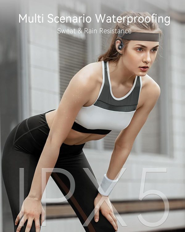 Open Ear Earbuds, True Wireless Open Ear Headphones with Earhooks, Touch - Image 6