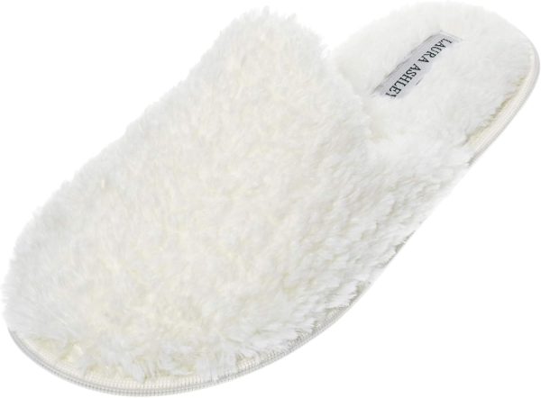 Laura Ashley Ladies All Over Plush W/Memory Foam Slippers - Image 3