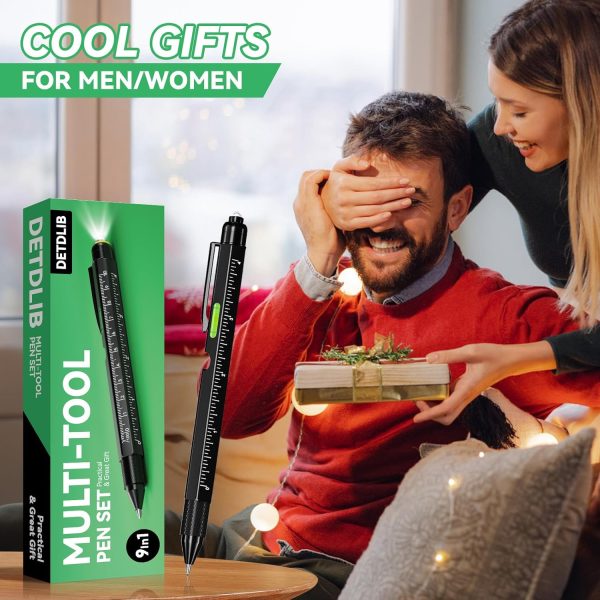 Valentines Day Gifts for Him, 9 in 1 Multitool Pen with LED Light, Mens - Image 7