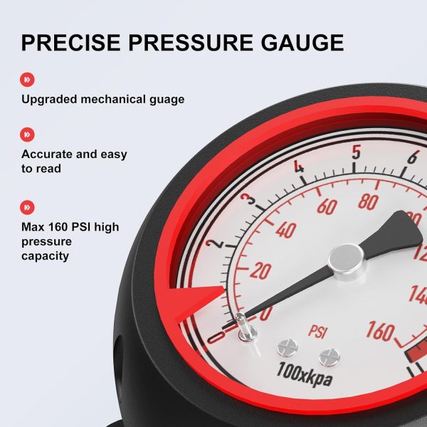 Bike Pump, 25” Height Full Size Bicycle Pump with 160 PSI High Pressure, - Image 3