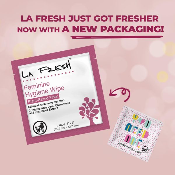 LA Fresh Feminine Wipes with Aloe Vera, Chamomile Extract, Cucumber, and - Image 6