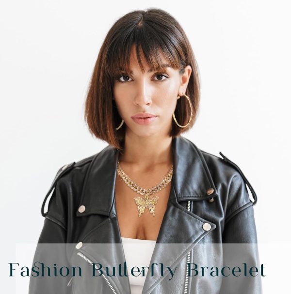 3 Pieces Butterfly Cuban Jewelry Set Cuban Link Chain Necklace for Women - Image 7